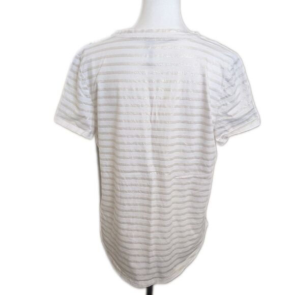 Banana Republic The Signature Tee, 100% supima cotton, cream & gold L - Picture 3 of 8